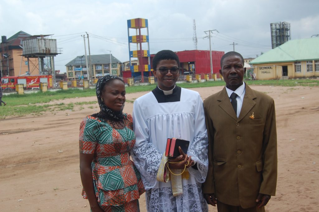 Fr. Ojeka with his parents