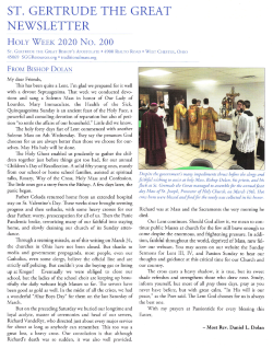 Holy Week Newsletter